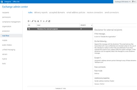 exchange mail flow rules|check rules in owa.